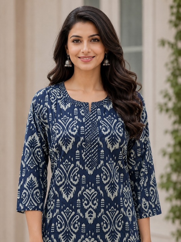 Aakar Ikat Kurta & Pant Set