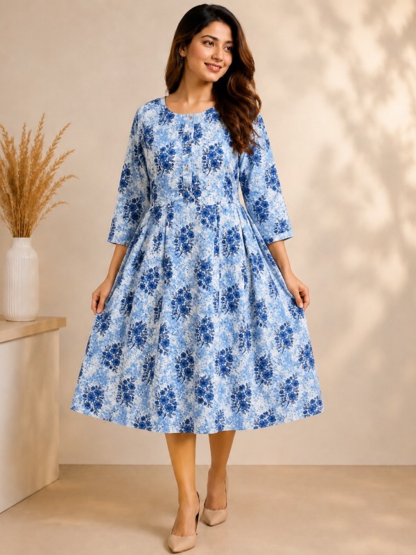 Azure Bloom Dress