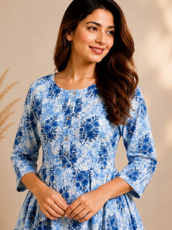 Azure Bloom Dress
