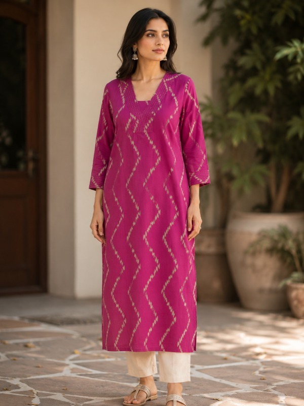 Ikat Diamond Trail printed Kurta
