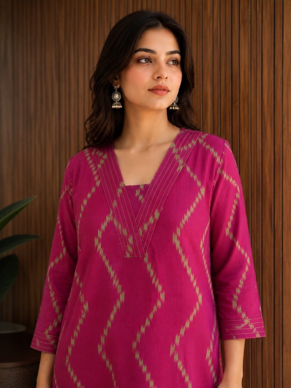 Ikat Diamond Trail printed Kurta