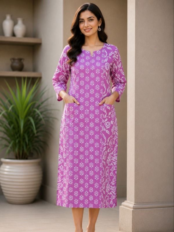 Misty Purple Pocket Kurta
