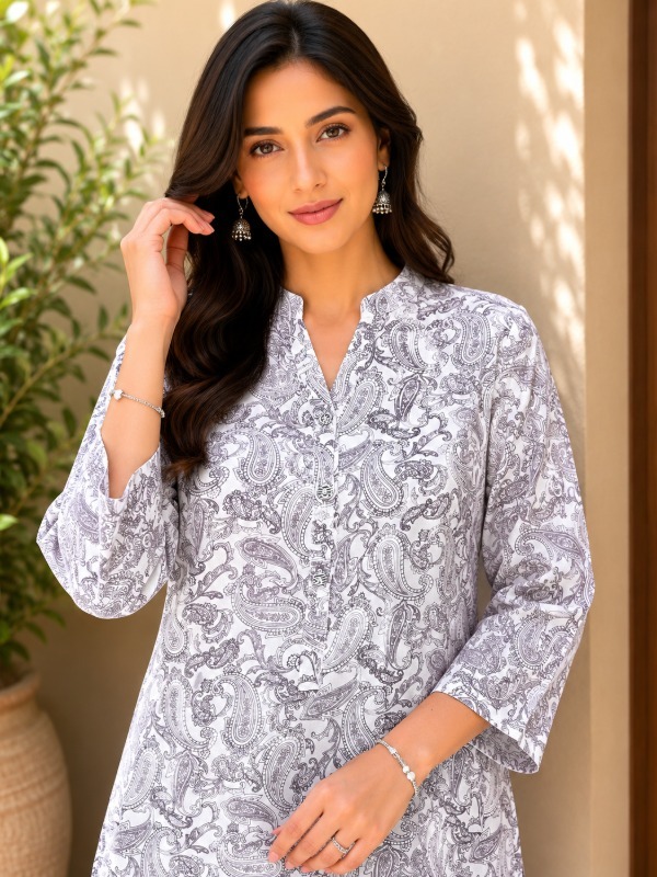 Paisley Jaal printed Kurta