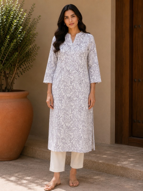 Paisley Jaal printed Kurta