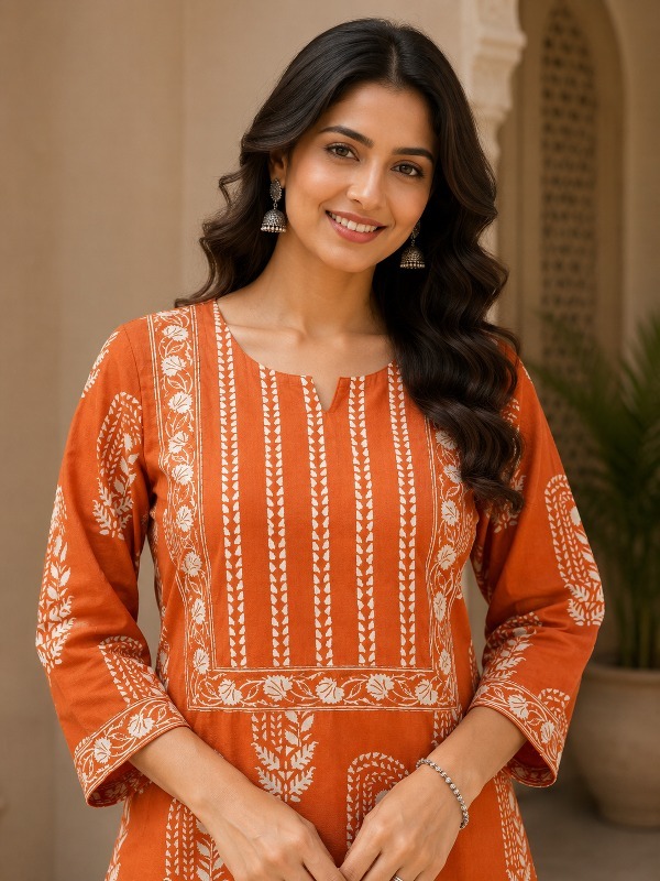Aarunya Orange Kurta Set