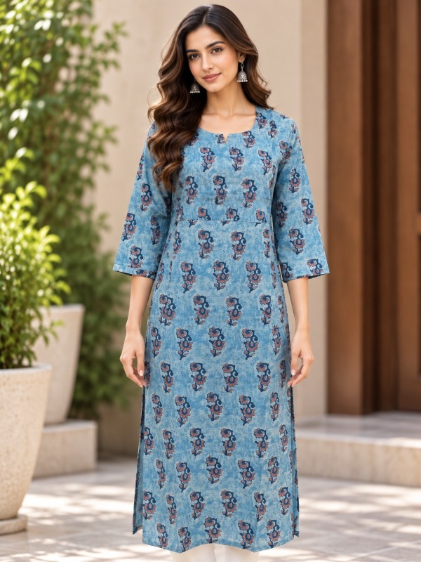 Indigo petal pleted Kurta