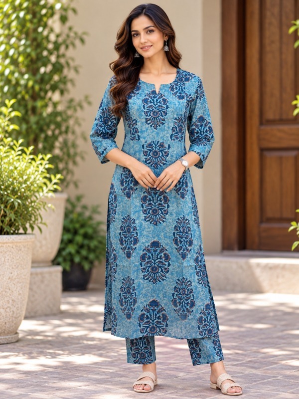 Neelora Floral Print Kurta