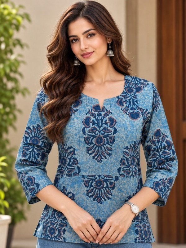 Neelora Floral Print Kurta