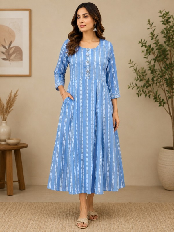 Neel Dhara Pocket Frock