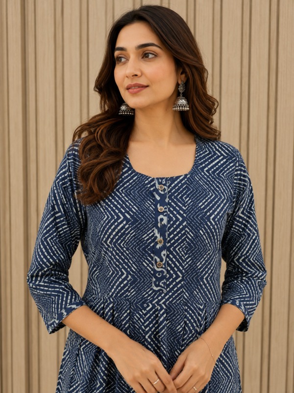Neel leher Pocket Frock